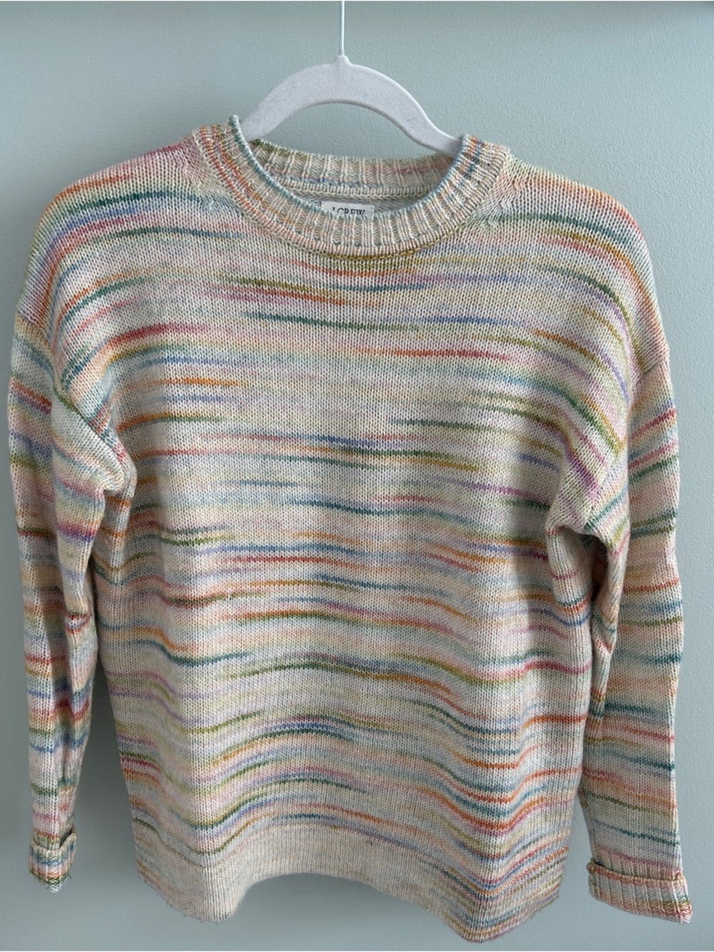 J. Crew Pastel Multistripe Crewneck Sweater